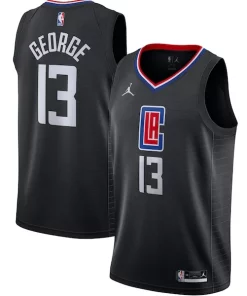 Paul George LA Clippers Jordan Dashing Brand 2020/21 Swingman Jersey Statement Edition Black