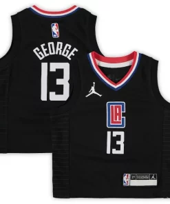 Paul George LA Clippers Jordan Prime Brand Toddler 2020/21 Jersey Black Statement Edition