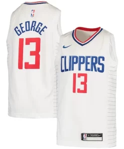 Paul George LA Clippers Nike Youth 2020/21 Swingman Bold Jersey Association Edition White