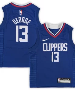 Paul George LA Clippers Preschool Nike 2020/21 Fast Break Replica Jersey Royal Icon Edition Luxueux