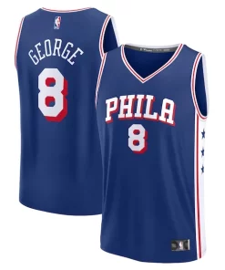 Paul George Philadelphia 76ers Youth Fast Personalisable Break Replica Player Jersey Icon Edition Royal