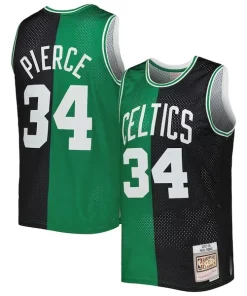 Paul Pierce Boston Celtics Hardwood Classics 2007/08 Split Swingman Jersey Black/Kelly Luxueux Green