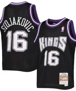 Peja Stojakovic Sacramento Kings Youth 2001/02 Hardwood Classics Swingman Jersey Exclusif Black