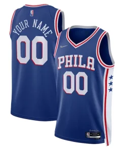 Philadelphia 76ers Nike 2021/22 Sophistiqué Diamond Swingman Custom Jersey Icon Edition Royal