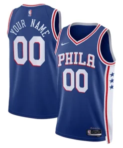 Philadelphia 76ers Nike Unisex 2022/23 Exquisite Swingman Custom Jersey Royal Icon Edition