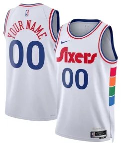Philadelphia 76ers Nike Unisex Luxueux 2024/25 Custom Swingman Jersey City Edition White