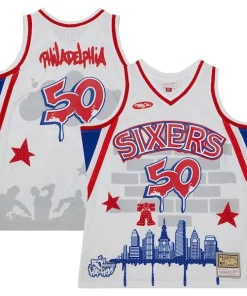 Philadelphia Admirable 76ers x Tats Cru Hardwood Classics Fashion Jersey White