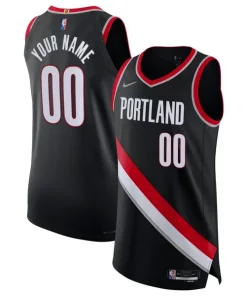 Portland Trail Blazers Nike 2021/22 Diamond Authentic Custom Refiné Jersey Icon Edition Black