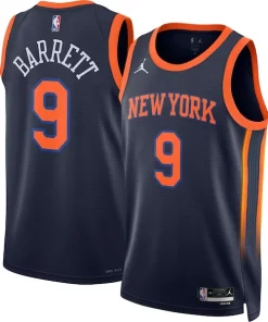 RJ Barrett Admirable New York Knicks Jordan Brand Unisex Swingman Jersey Statement Edition Navy
