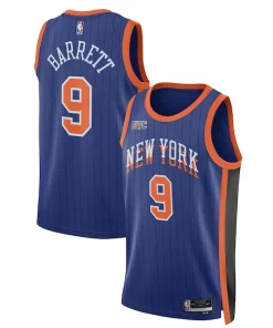 RJ Barrett New York Knicks Nike Confortable Unisex 2023/24 Swingman Jersey Blue City Edition
