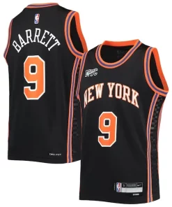RJ Barrett New York Knicks Nike Youth 2021/22 Swingman Jersey City Edition Vibrant Black