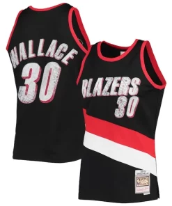 Rasheed Wallace Portland Trail Blazers 1999/00 Hardwood Classics NBA 75th Anniversary Diamond Swingman Éclatant Jersey Black