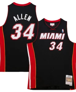 Ray Allen Distingué Miami Heat Hardwood Classics Swingman Jersey Black