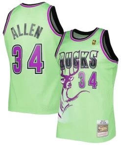 Ray Refiné Allen Milwaukee Bucks 1996 97 Hardwood Classics Reload 3.0 Swingman Jersey Green