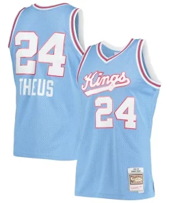 Reggie Theus Élégant Sacramento Kings 1985/86 Hardwood Classics Swingman Jersey Light Blue