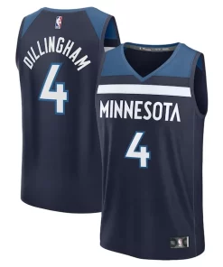 Rob Dillingham Minnesota Timberwolves Youth 2024 NBA Draft Fast Break Player Jersey Authentique Icon Edition Navy