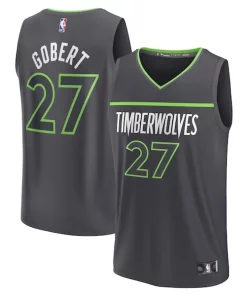 Rudy Gobert Minnesota Timberwolves Fast Break Commémoratif Replica Player Jersey Statement Edition Black