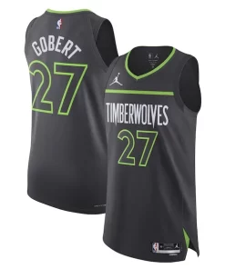 Rudy Gobert Minnesota Timberwolves Jordan Brand Authentic Player Tendance Jersey Statement Edition Anthracite