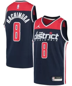 Rui Hachimura Washington Wizards Jordan Brand Youth 2020/21 Swingman Exceptionnel Player Jersey Statement Edition Navy