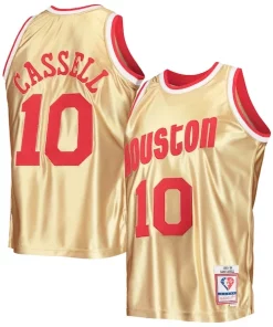 Sam Cassell Houston Rockets 75th Anniversary 1993/94 Hardwood Classics Swingman Exquisite Jersey Gold