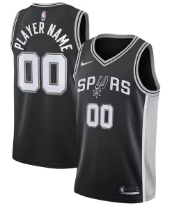 San Antonio Gracieux Spurs Nike Swingman Custom Jersey Black Icon Edition