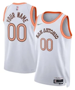 San Antonio Spurs Nike Unisex Classique 2023/24 Custom Swingman Jersey White City Edition