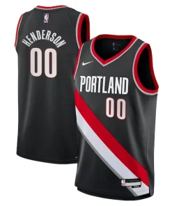 Scoot Henderson Portland Trail Blazers Nike Youth Luxueux Swingman Jersey Icon Edition Black