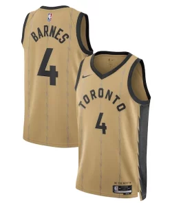 Scottie Barnes Éclatant Toronto Raptors Nike Unisex 2023/24 Swingman Jersey Gold City Edition