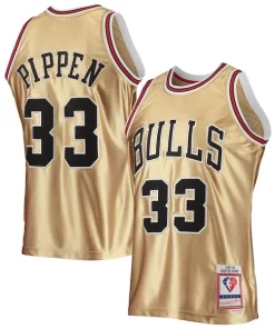 Scottie Pippen Chicago Bulls 75th Anniversary Collectible 1997/98 Hardwood Classics Swingman Jersey Gold