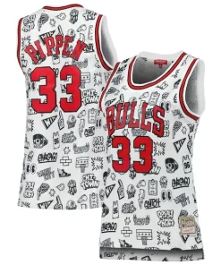 Scottie Pippen Chicago Bulls Women's 1997 Doodle Swingman Jersey Splendide White