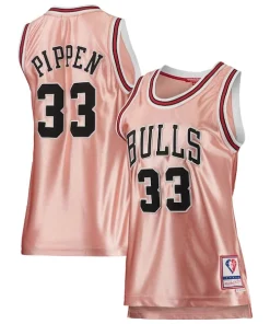 Scottie Pippen Chicago Bulls Women's 75th Anniversary Rose Gold 1997 Swingman Collectible Jersey Pink