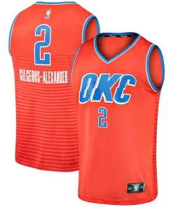 Shai Gilgeous Alexander Vibrant Oklahoma City Thunder Fast Break Team Replica Jersey Statement Edition Orange
