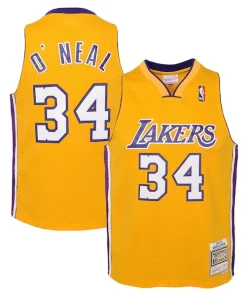 Shaquille Exclusif O'Neal Los Angeles Lakers Youth 1999/00 Hardwood Classics Swingman Jersey Gold