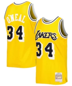 Shaquille O'Neal Los Angeles Lakers 1996/97 Hardwood Classics Éclatant Off Court Swingman Jersey Yellow