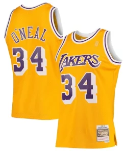Shaquille O'Neal Los Angeles Lakers 1996/97 Hardwood Classics Swingman Jersey Magnifique Gold/Purple/Royal