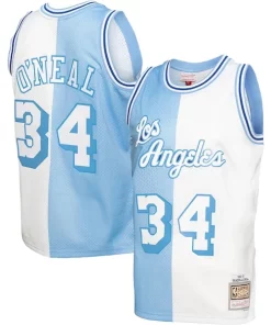 Shaquille O'Neal Los Angeles Lakers Big & Tall Hardwood Classics 1996/97 Sophistiqué Split Swingman Jersey Powder Blue/White
