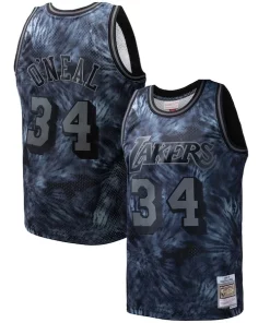 Shaquille O'Neal Los Angeles Lakers Hardwood Classics 1996/97 Tie Dye Swingman Jersey Black Sophistiqué