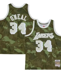 Shaquille O'Neal Los Angeles Lakers Hardwood Classics Exceptionnel 1996/97 Ghost Green Swingman Jersey Camo