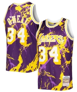 Shaquille O'Neal Los Angeles Lakers Splendide 1996/97 Hardwood Classics Marble Swingman Jersey Purple