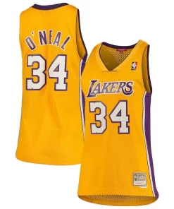 Shaquille O'Neal Los Angeles Lakers Women's 1999/00 Hardwood Classics Swingman Jersey Sophistiqué Gold
