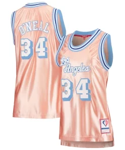 Shaquille O'Neal Los Angeles Lakers Women's 75th Anniversary Rose Incontournable Gold 1996 Swingman Jersey Pink