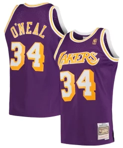 Shaquille O'Neal Los Angeles Magnifique Lakers Hardwood Classics Swingman Jersey Purple/Royal/Gold