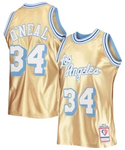 Shaquille O'Neal Los Angeles Vibrant Lakers 75th Anniversary 1996/97 Hardwood Classics Swingman Jersey Gold