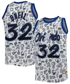 Shaquille O'Neal Orlando Magic 1994/95 Hardwood Classics Doodle Tendance Swingman Jersey White