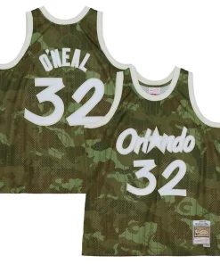 Shaquille O'Neal Orlando Magic Hardwood Classics 1994/95 Élégant Ghost Green Swingman Jersey Camo