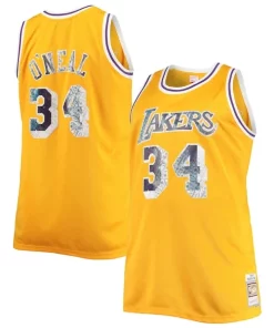 Shaquille O'Neal Sophistiqué Los Angeles Lakers Big & Tall 1996 97 NBA 75th Anniversary Diamond Swingman Jersey Gold