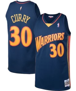 Stephen Curry Classique Golden State Warriors 2009/10 Big & Tall Hardwood Classics Swingman Jersey Navy