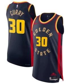 Stephen Curry Golden Dashing State Warriors Nike 2024/25 Authentic Player Jersey City Edition Navy