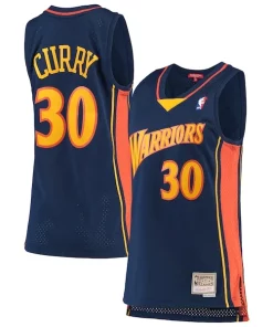 Stephen Curry Sophistiqué Golden State Warriors Women's 2009 10 Hardwood Classics Swingman Jersey Navy