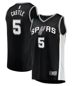 Stephon Castle San Antonio Spurs 2024 NBA Draft Fast Break Player Jersey Icon Edition Black Sophistiqué